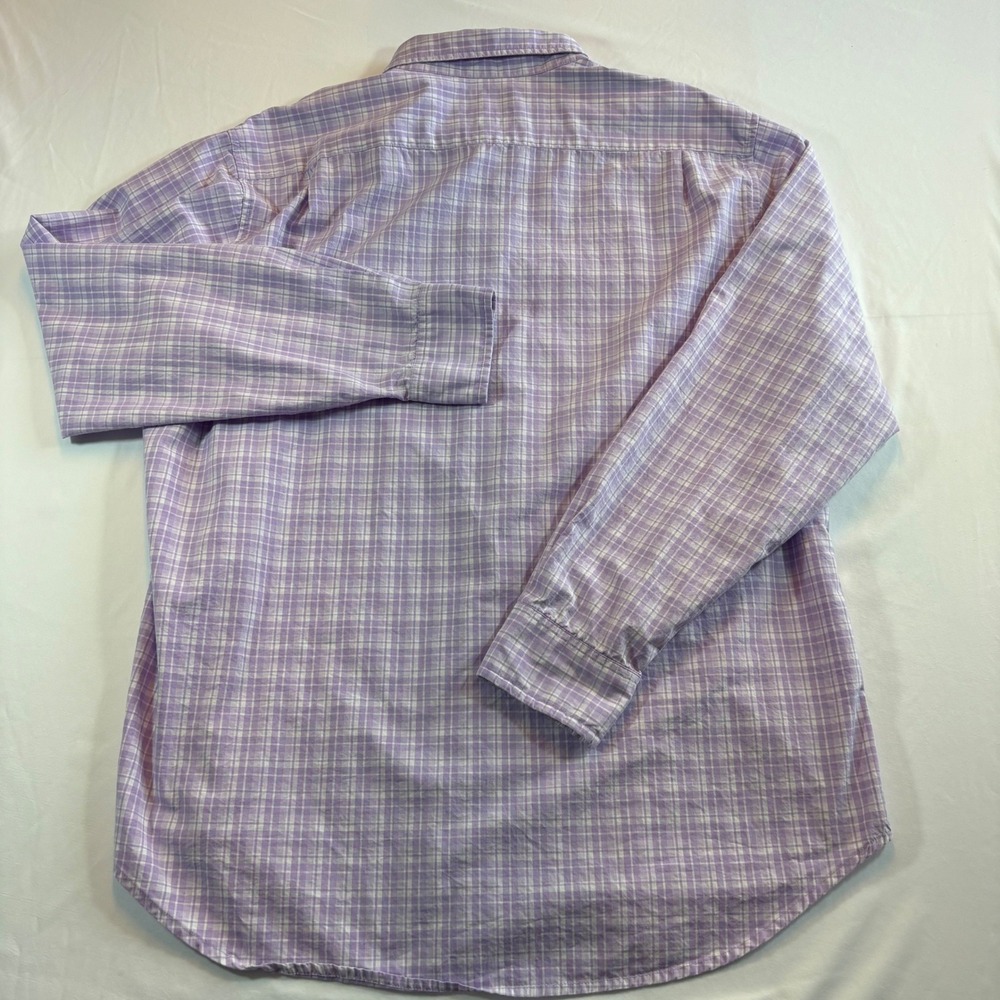 Bonobos Button Down Shirt XXL Long Purple White Plaid Standard Fit Long Sleeve - Picture 9 of 9
